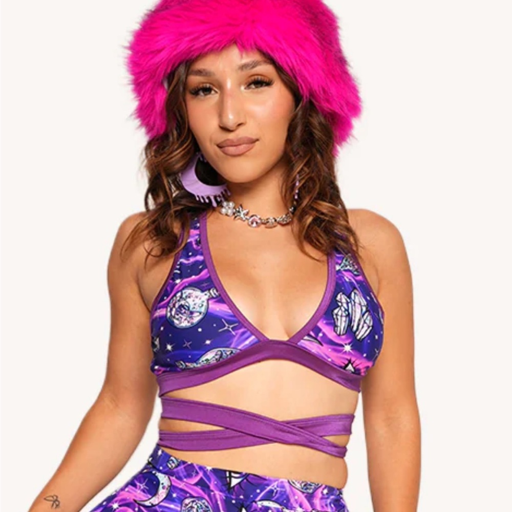 Purple Celestial Wrap Bralette - Women’s Sports Bra